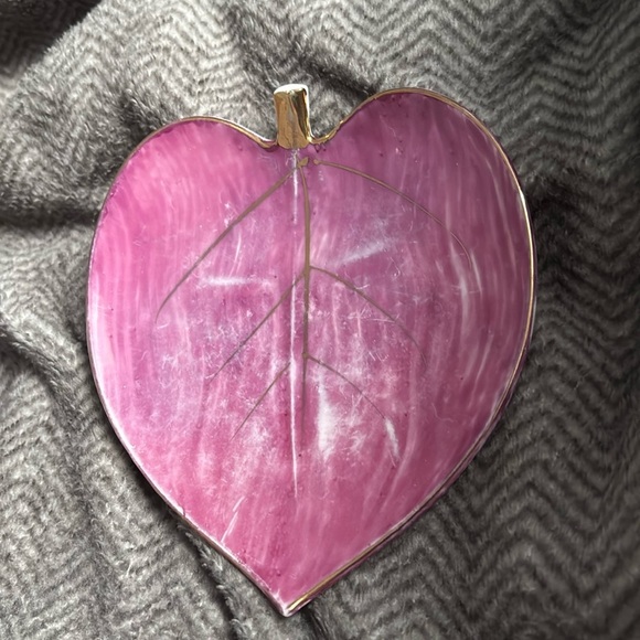 Vintage silver Pink Heart-Shaped dish trinket - Picture 3 of 11